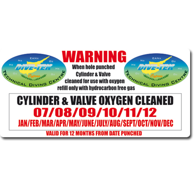 Dive Tek cylinder testing sticker